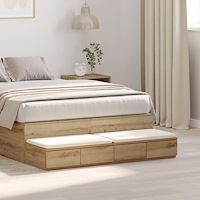 vidaXL Sänglådor Artisan Ek 120x36,5x16,5 cm Konstruerat trä