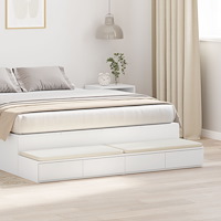 vidaXL Sängbord Vitt MDF 140 x 36.5 x 16.5 cm Sängbord Rektangulär