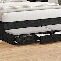 vidaXL Sänglådor svart 140x36,5x16,5 cm konstruerat trä