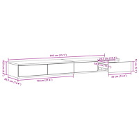 vidaXL Sänglådor Artisan Ek 140x36,5x16,5 cm Konstruerat trä