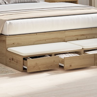 vidaXL Sänglådor Artisan Ek 140x36,5x16,5 cm Konstruerat trä