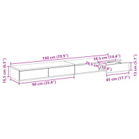 vidaXL Sänglådor Svarta 180x36,5x16,5 cm i Byggt Trä
