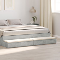 vidaXL Sänglådor Betonggrå 180x36,5x16,5 cm Konstruerat trä