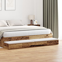 vidaXL Sänglåda i gammalt trä 180x36,5x16,5 cm av konstruerat trä