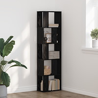 vidaXL Bokhylla 5-Plan Svart Ek 45x23,5x162,5 cm Konstruerat trä
