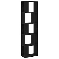 vidaXL Bokhylla 5 hyllplan svart ek 45x23,5x162,5 cm konstruerat trä