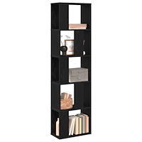 vidaXL Bokhylla 5 hyllplan svart ek 45x23,5x162,5 cm konstruerat trä