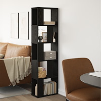 vidaXL Bokhylla 5 hyllplan svart ek 45x23,5x162,5 cm konstruerat trä