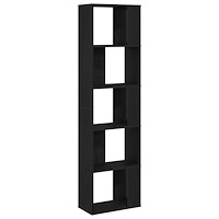 vidaXL Bokhylla 5 hyllplan svart ek 45x23,5x162,5 cm konstruerat trä