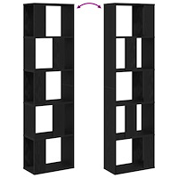 vidaXL Bokhylla 5 hyllplan svart ek 45x23,5x162,5 cm konstruerat trä
