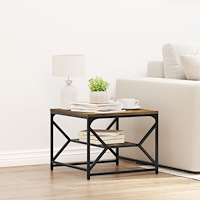 vidaXL Kaffeebord med hylla Rökt ek 51x50x40 cm Konstruerat trä