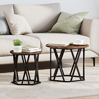 vidaXL Nesting Side Tables 2 st Rökt Ek Konstruerat Trä