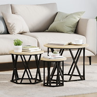 vidaXL Nesting Sidobord 3 st Sonoma Ek Konstruerat Trä