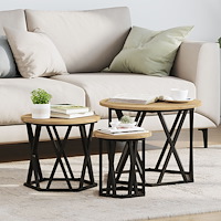 vidaXL Nesting Side Tables 3 st Artisan Ek Konstruerat Trä