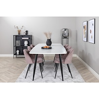 Venture Home Matgrupp Polar med stolarna Velvet