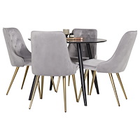 Venture Home Matgrupp Plaza med stolarna Velvet Deluxe