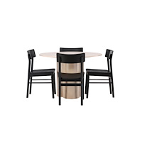 Venture Home Matgrupp Olivia med 4st matstolar Montros