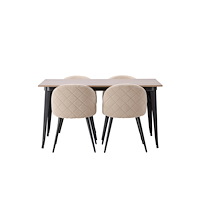 Venture Home Matgrupp Tempe med 4st matstolar Velvet