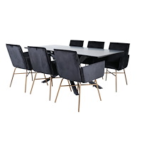 Venture Home Matgrupp Piazza med stolarna Petra