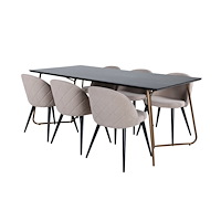 Venture Home Matgrupp Petra med stolarna Velvet