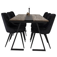 Venture Home Matgrupp Jakarta med stolarna Velvet Deluxe