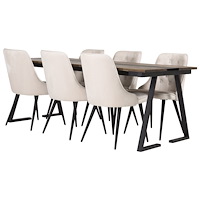 Venture Home Matgrupp Jakarta med stolarna Velvet Deluxe