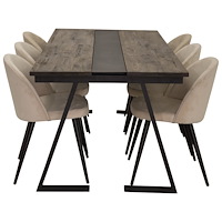 Venture Home Matgrupp Jakarta med stolarna Velvet