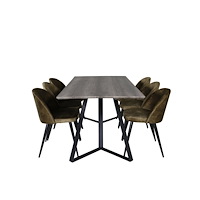 Venture Home Matgrupp Marina med stolarna Velvet