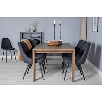 Venture Home Matgrupp Slider med 6st matstolar Velvet Deluxe