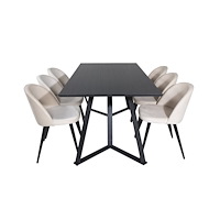 Venture Home Matgrupp Marina med stolarna Velvet