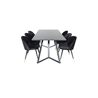Venture Home Matgrupp Marina med stolarna Velvet