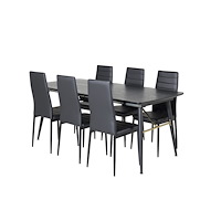 Venture Home Matgrupp Gold med stolarna Slim