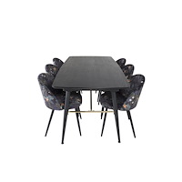 Venture Home Matgrupp Gold med stolarna Velvet