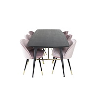 Venture Home Matgrupp Gold med stolarna Velvet