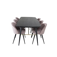 Venture Home Matgrupp Gold med stolarna Velvet