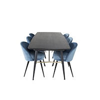 Venture Home Gold Matbord med Velvet Stolarna