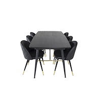 Venture Home Matgrupp Gold med stolarna Velvet