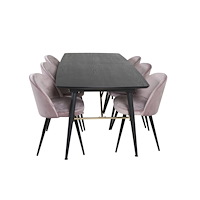 Venture Home Matgrupp Gold med stolarna Velvet