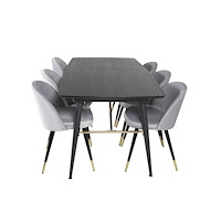 Venture Home Matgrupp Gold med stolarna Velvet