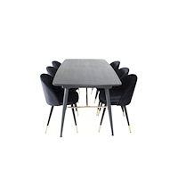 Venture Home Matgrupp Gold med stolarna Velvet