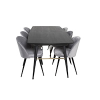 Venture Home Matgrupp Gold med stolarna Velvet