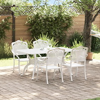 vidaXL Trädgårdsmöbelset 5 pcs Vit Aluminium