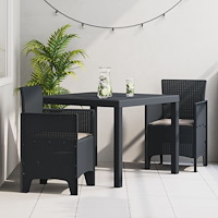 vidaXL Trädgårdsmöbelset 3 pcs Antracit Polt rotting