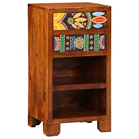 vidaXL Telefonställ Honung Brun 40x35x75 cm Massivt Akacia