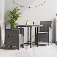 vidaXL Trädgård Stol 2 pcs Ljusgrå 53 x 49 x 85 cm PP