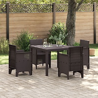 vidaXL Trädgårdsbord Brun 100x100x73 cm Poly Rattan