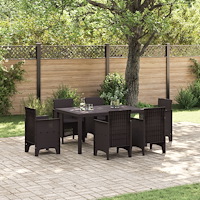 vidaXL Utebord Brun 150x100x73 cm Poly Rattan
