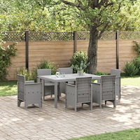 vidaXL Trädgårdsbord Ljusgrå 150x100x73 cm Poly Rattan