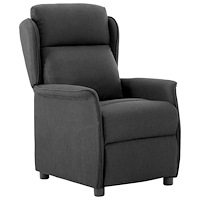 vidaXL Recliner Stol Mörkgrå Tyg