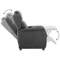 vidaXL Recliner Stol Mörkgrå Tyg